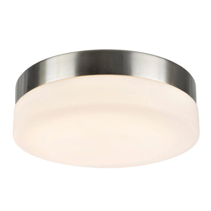 Glass LED Flush Mount, Satin Nickel