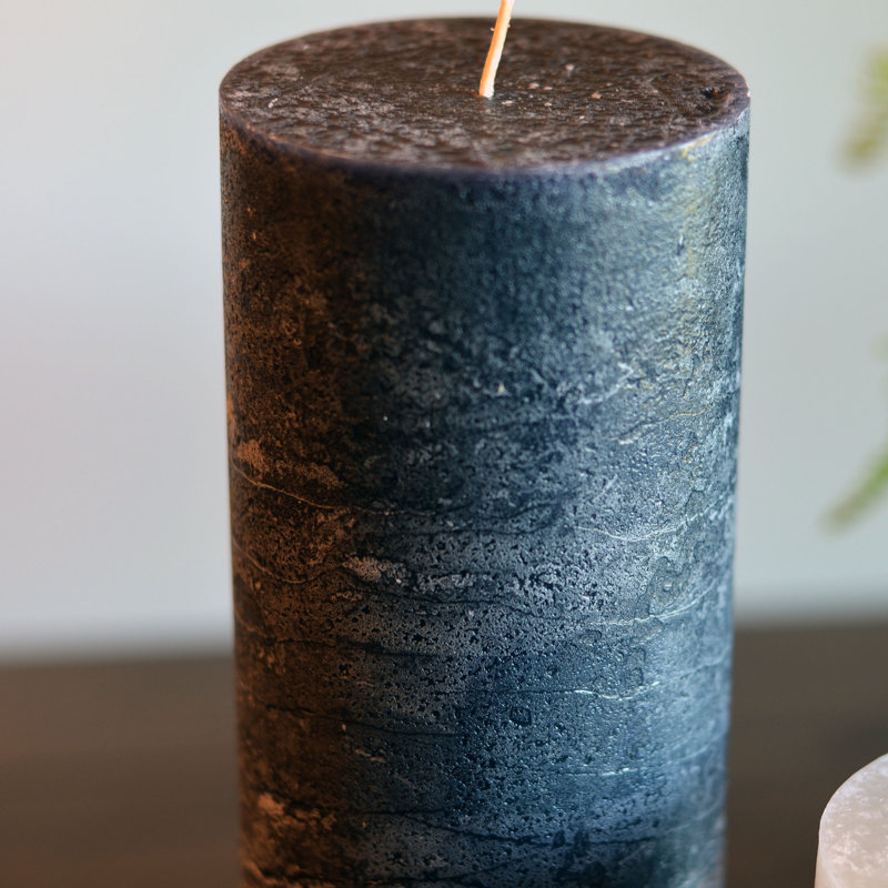 Pillar Candle, Gray/Black