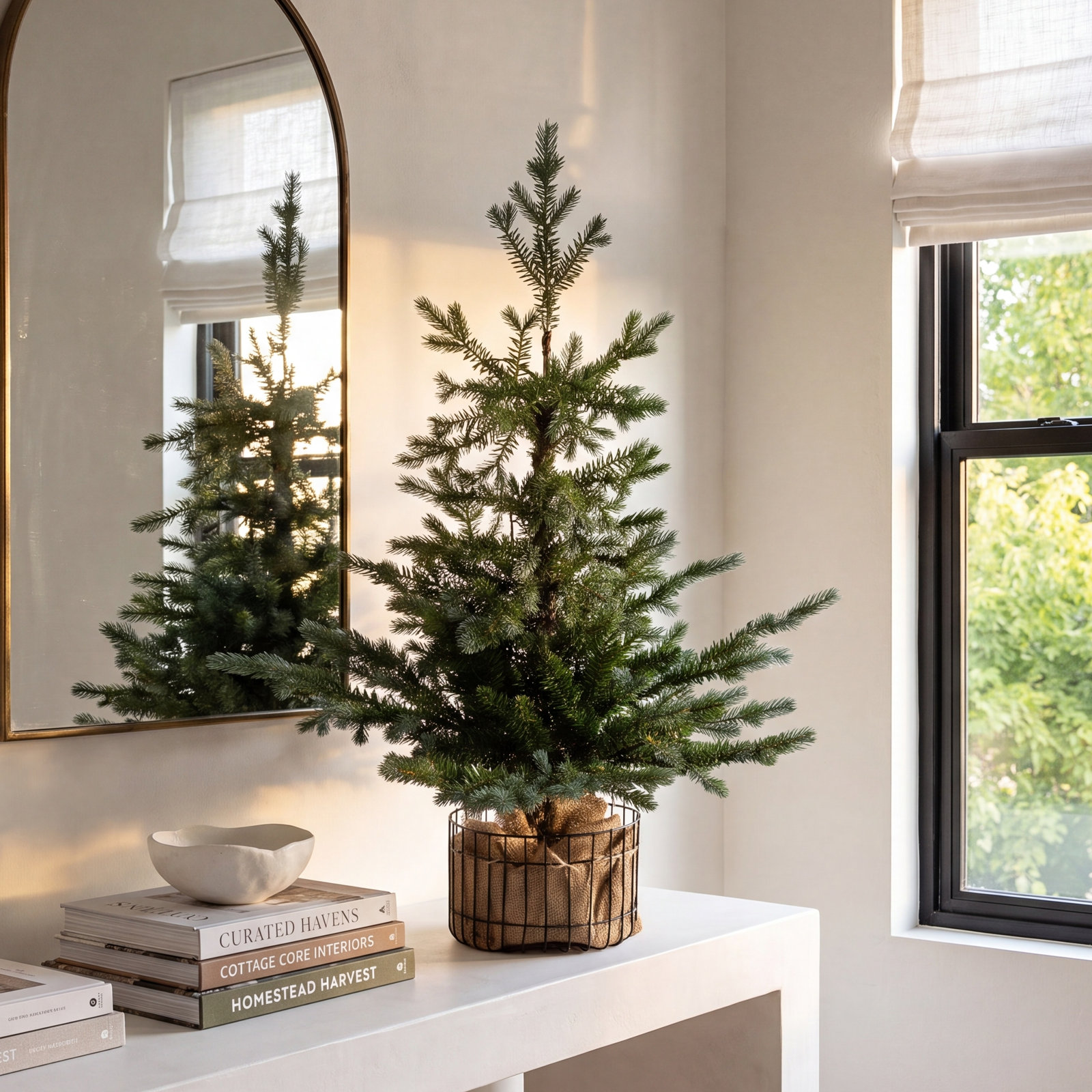 White 3' Pre-Lit Pine Christmas Tree
