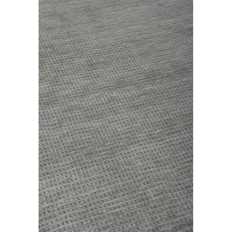 New Zealand Wool Wool Geometric Area Rug in Aluminum, Rectangle 6' x 9'