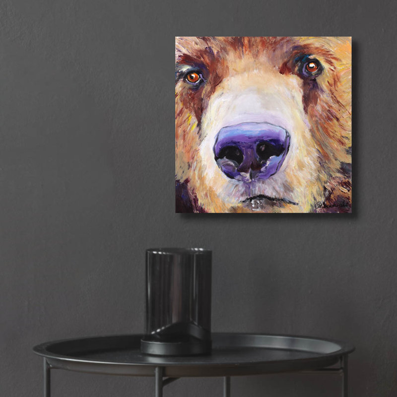 Art mural en verre acrylique épique «Sniffer» par Pat Saunders-White, 12 po x 12 po