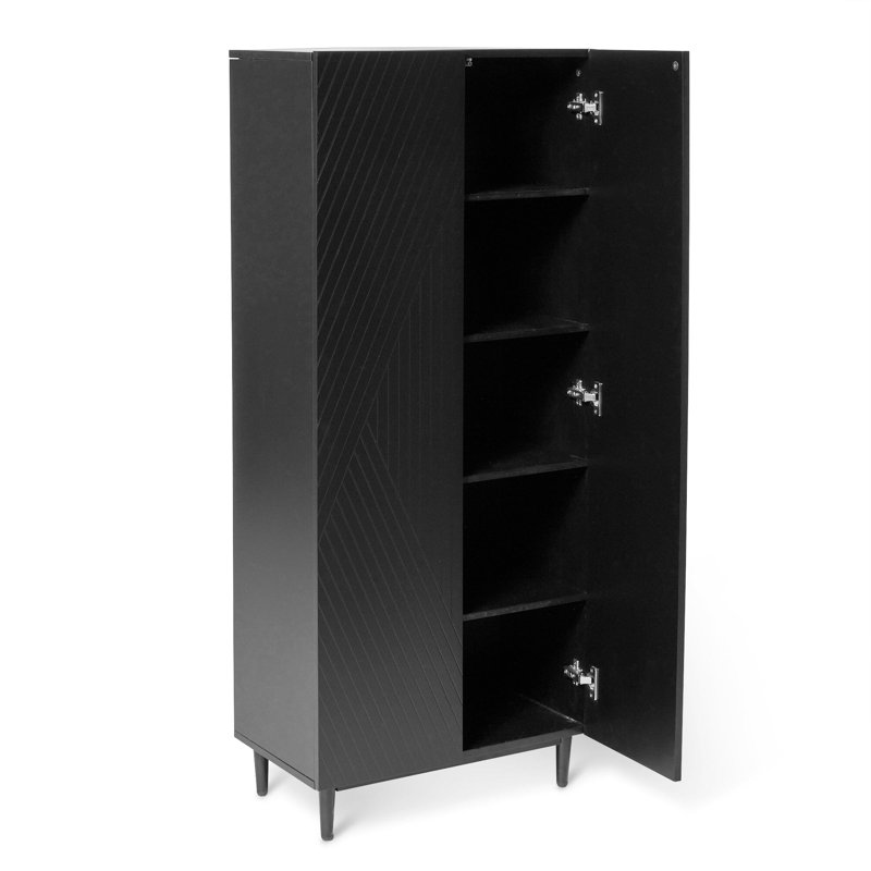 Addae 10 Pair Shoe Storage Cabinet, Black