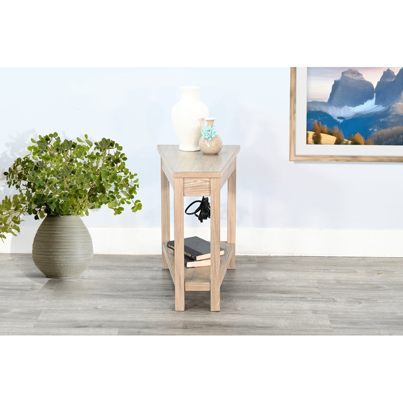 Table de bout Hemphill, Avec alimentation, Bois naturel