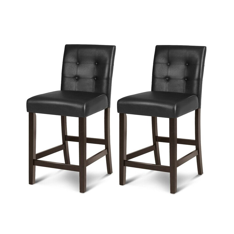 Tabouret de comptoir 25 po Jonno, Noir, Noir