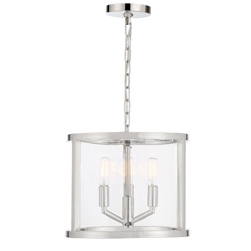 Libby Langdon For Crystorama Devon 3 Light Polished Nickel Lantern
