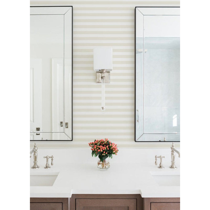 Mrs Paranjape Papers Versa Stripe Premium Matte 10' L x 24" W Wallpaper Roll, Naturally Neutral, Self-adhesive