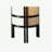 24" Tall Steel Table Lamp, Linen Shade, Japanese Style