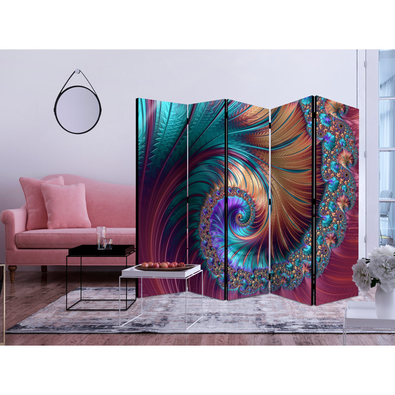 225cm W x 172cm H 5 - Panel Acoustic Room Divider Folding Room Divider