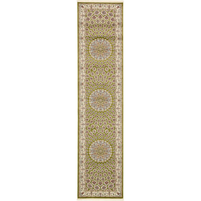 Tapis vert à motif floral Jackson