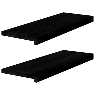 Appuis de fenêtre Vidaxl 2 pièces brun foncé 27,6 x 11,8 x 0,8 po chêne massif