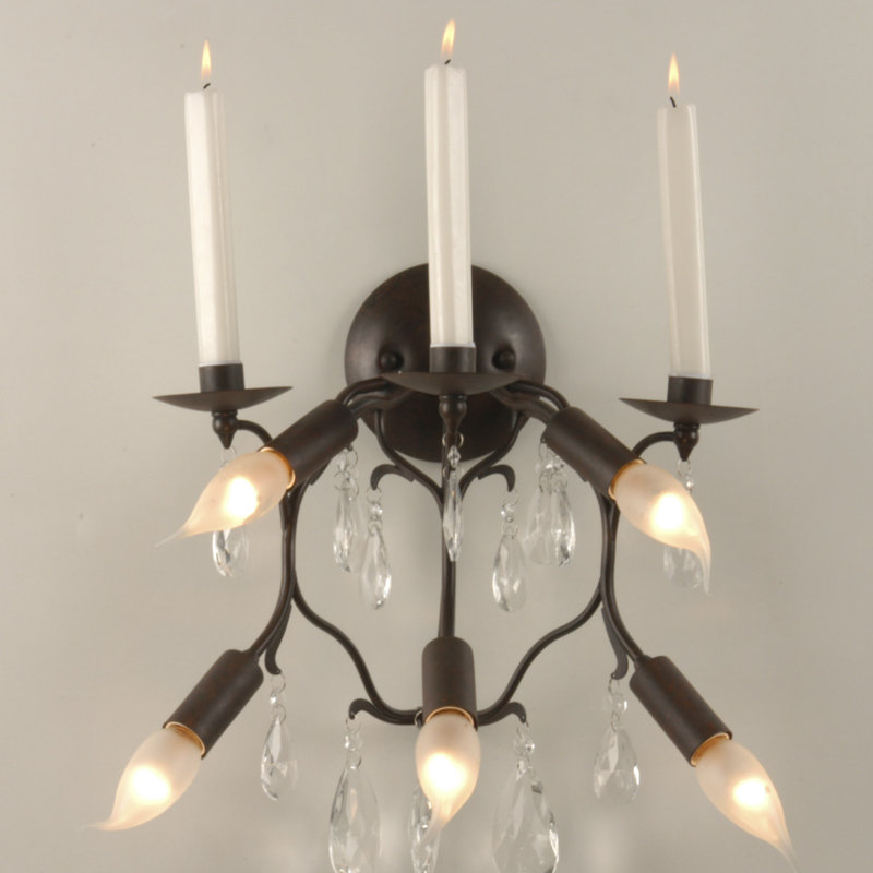 Autry Candle Wall Light, Rusty