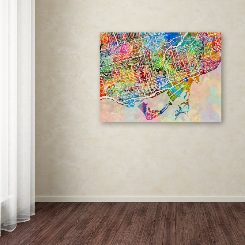 « toronto street map », impression sur toile tendue, H 14 po x l 19 po x P 2 po