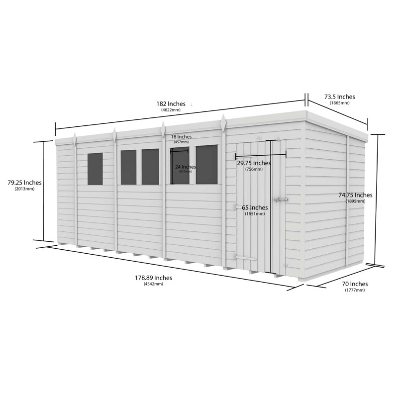 17x6 Pent Composite Shed