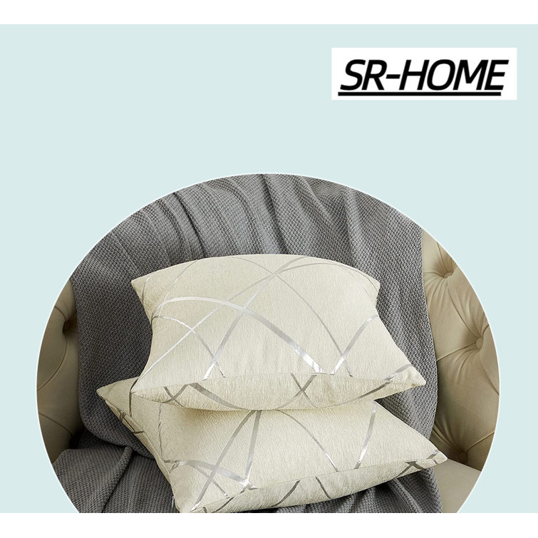 SR-HOME Geometric Chenille Pillow Cover