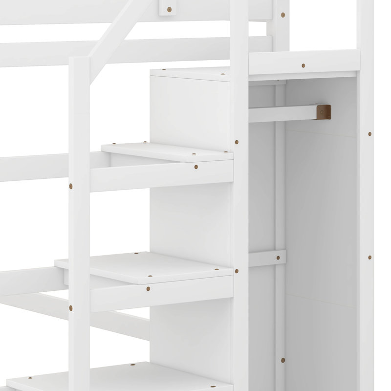 Lit mezzanine double Jahmel Kids, Blanc