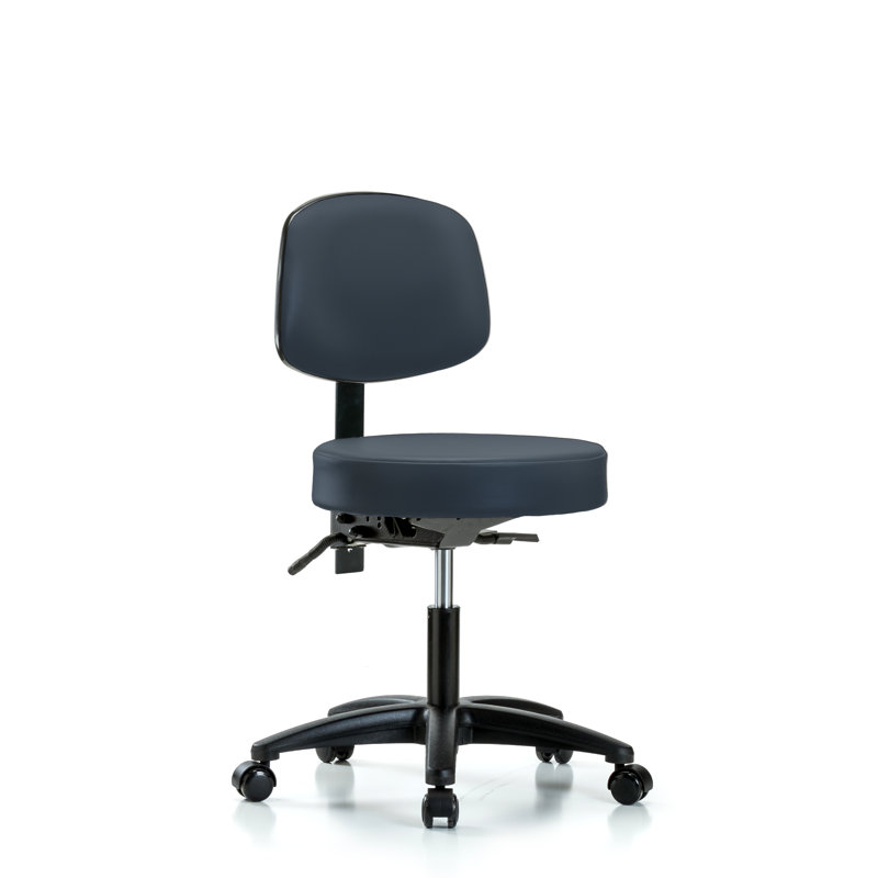 Tabouret de laboratoire réglable en hauteur Amundson, Roulettes, Bleu impérial
