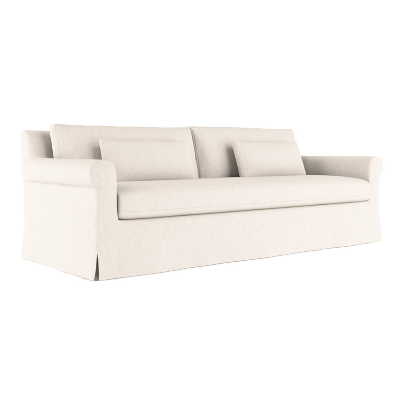 Canapé Ludlow, Velours moelleux albâtre, H 34 po x l 120 po x P 38 po, Brun foncé