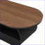 Table basse ovale en métal noir pour le salon, rangement peu encombrant et amp; Assemblage facile