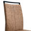 De 2 chaises de meuble-lavabo brun: chaises rembourrées à haut dossier avec pieds en tube de métal pour la salle à manger, le patio, le club, le bureau, 2 pièces, cuisine, bureau, espace invité-1012154551