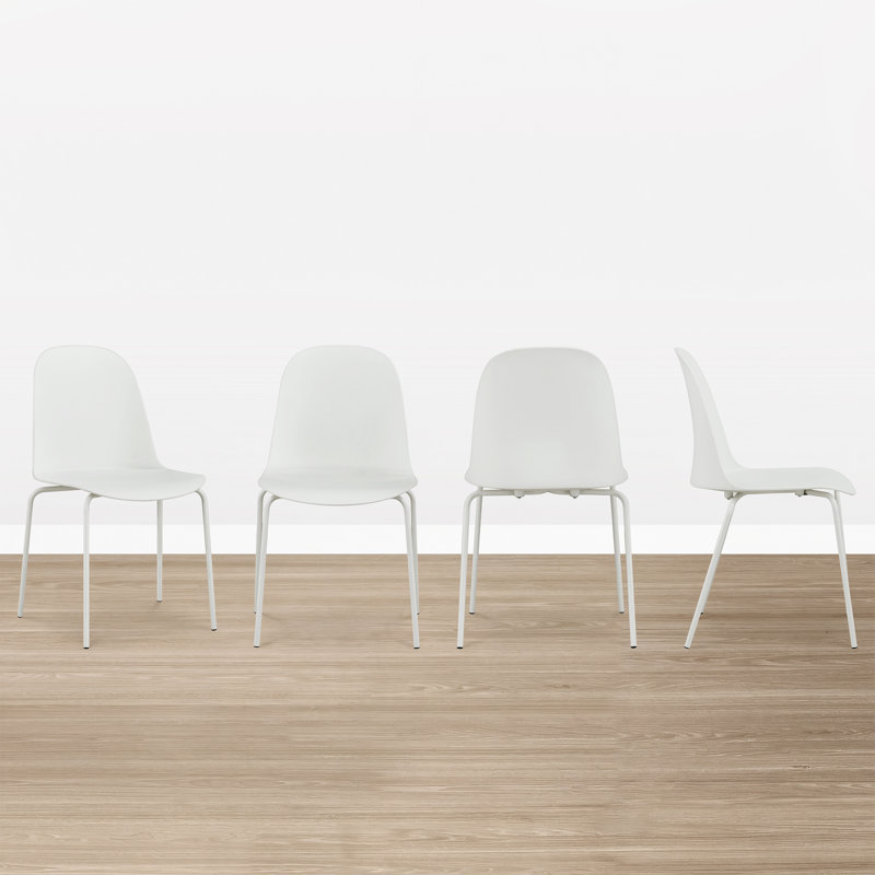 Chaises de salle à manger empilables, Blanc