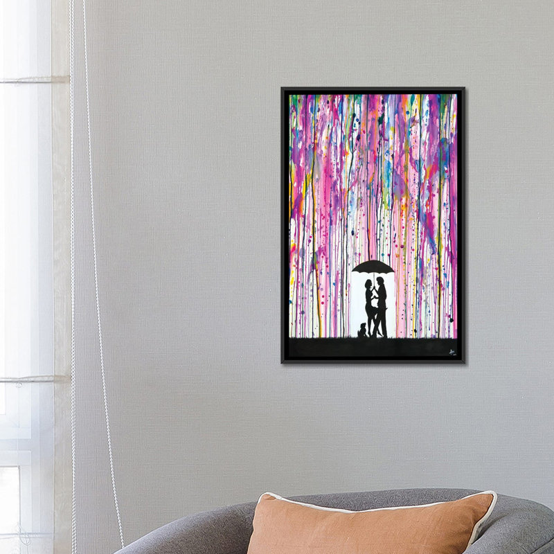 «Puppy Love», reproduction d'art sur toile, H 26 po x l 18 po x P 1,5 po, Toile avec cadre noir, Pas de tapis