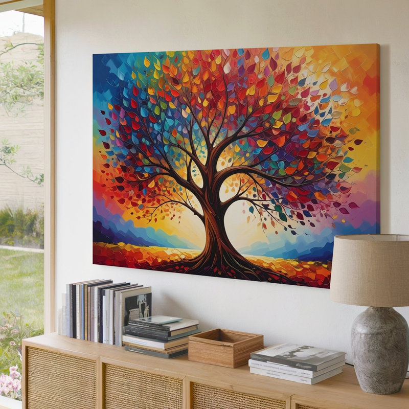 «Whirlwind Tree of Life Canvascolorful Impressionist Nature», art mural, H 9 po x l 12 po