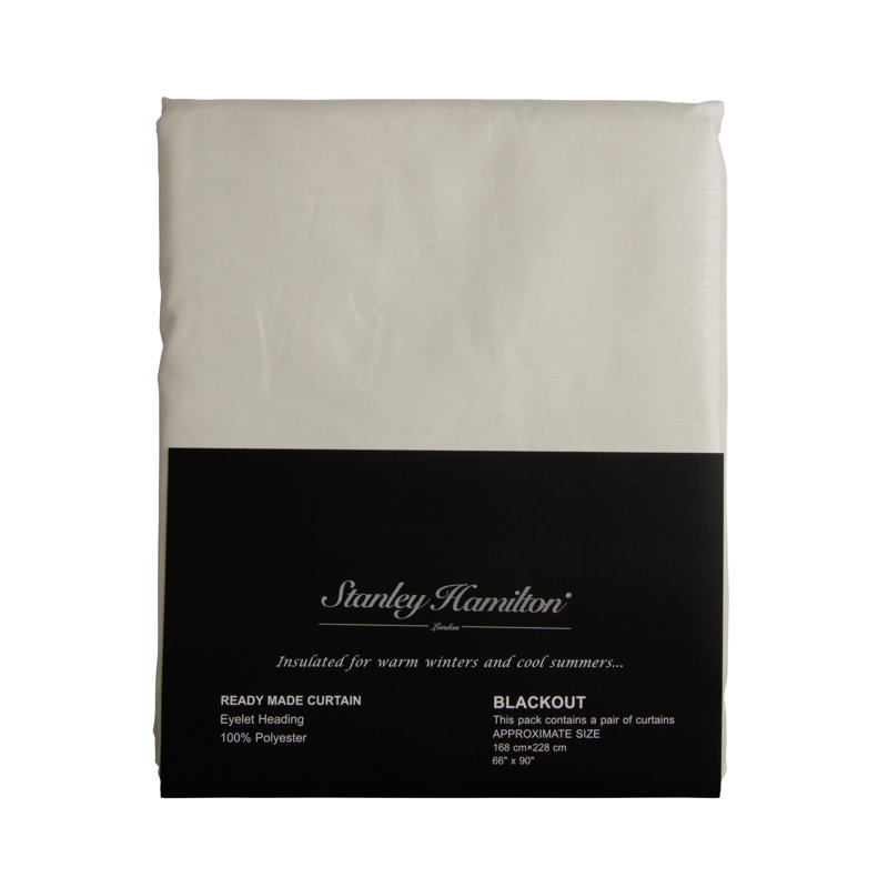 Shifflett Blackout Curtain Pair, Pearl Cream, 168 W x 137 D cm