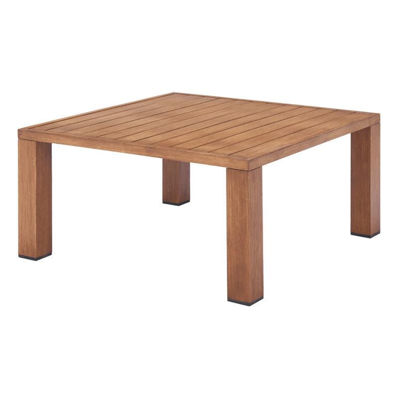 32" Natural Aluminum Square Coffee Table
