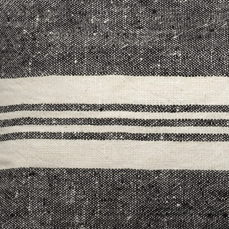 Housse de coussin lombaire à rayures noires et blanches