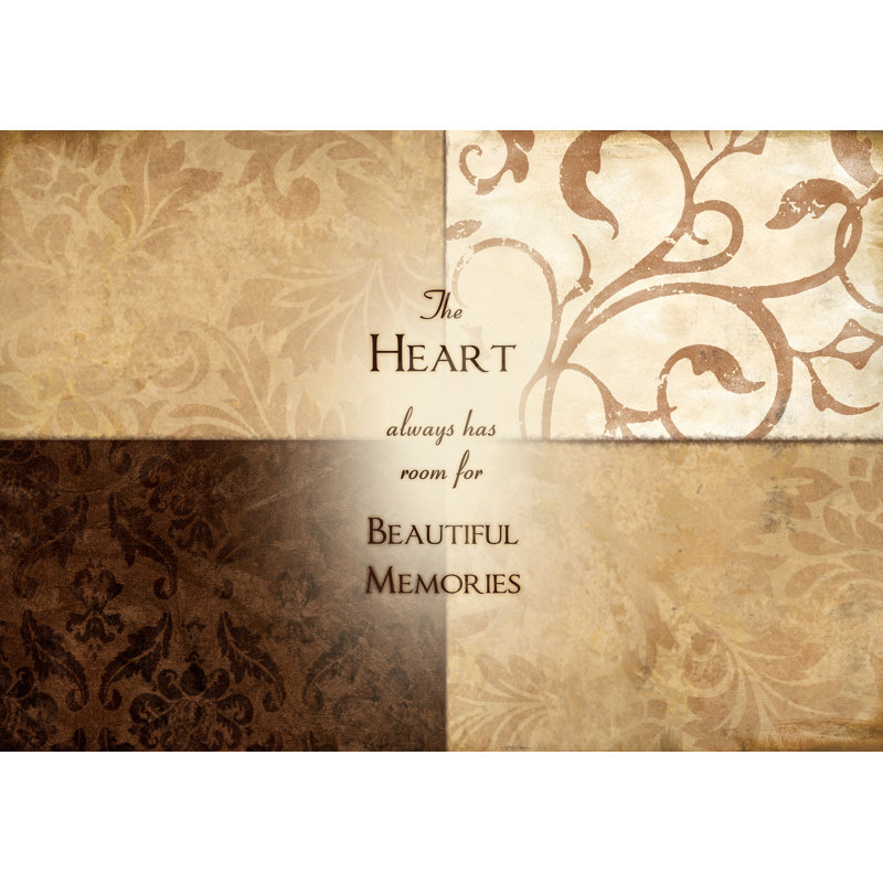 Heart Has Memories Mat - Wrapped Canvas Memorabilia, 30cm H x 46cm W x 3.8cm D