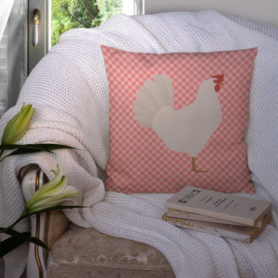 Coussin décoratif extérieur en tissu carré à éclectique de poulet
