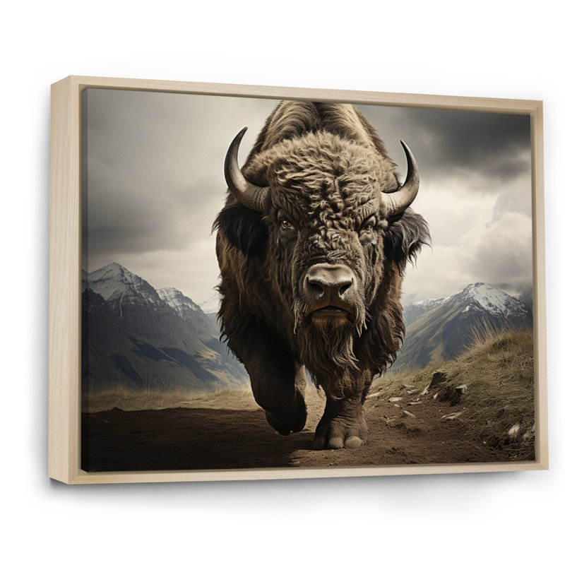 «Bison Protrait III», reproduction sur toile flottante, Naturel, H 24 po x l 32 po x P 1 po