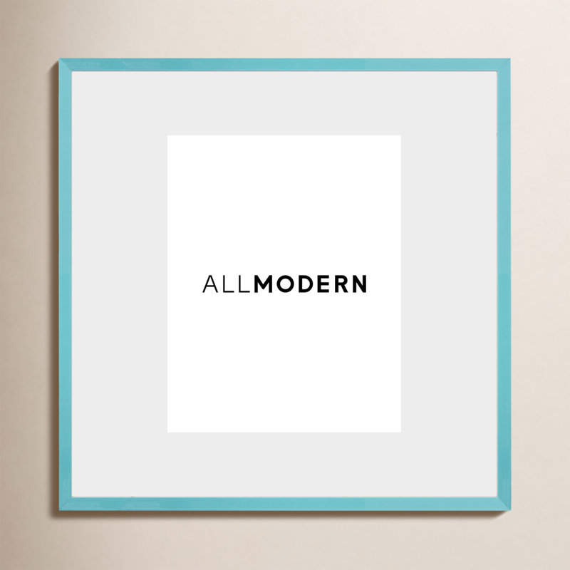 Capullo Wood Matte Picture Frame with Mat, 12" x 12", Blue, 10" x 10"