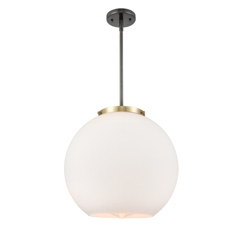 Luminaire suspendu simple à 1 lumière Ralph, Laiton antique noir