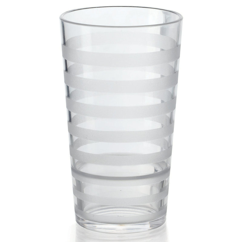 Gobelet bas en plastique opaque à rayures incassables Or bis, Transparent, 12, 20