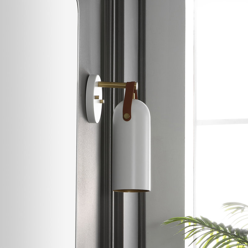 Caniah Single Light Iron Dimmable Armed Sconce, White