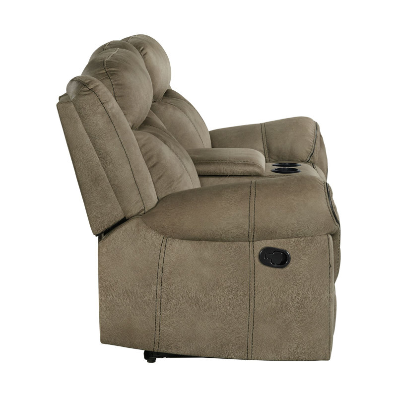 Causeuse inclinable manuelle Malachi, Polyester à 100 % de couleur brune