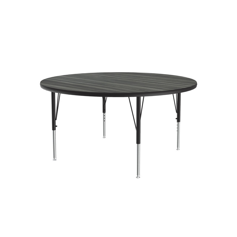 Table d'activité circulaire à hauteur ajustable, Bois flottant Nouvelle-Angleterre, H 29 po x L 42 po x L 42 po