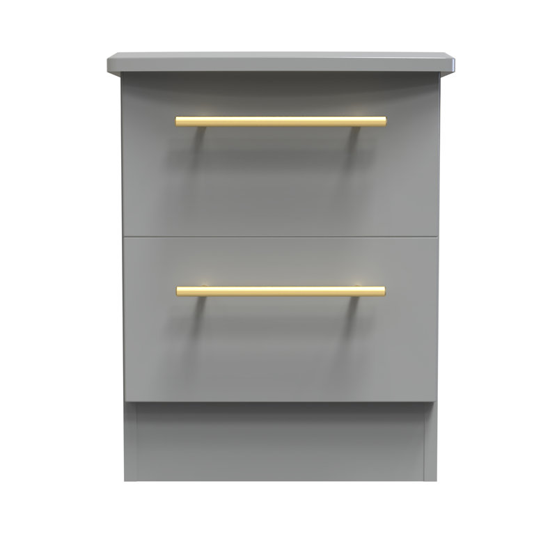 Fully Assembled Esabella 2 - Drawer Nightstand, Dust Grey