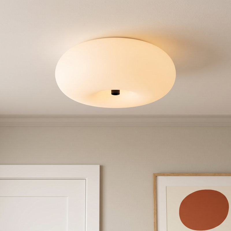 Bedina Glass Semi Flush Mount, 8.06" H x 14.69" W x 14.69" D