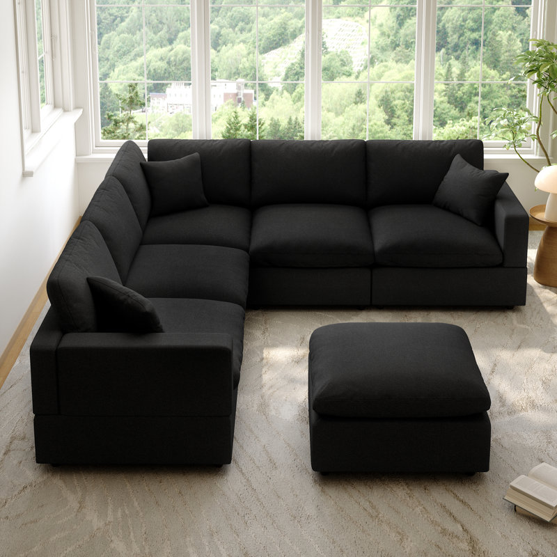 Cloud Couch Modular Sectional Sofa, Deep Seat Convertible Modular Couches For Living Room, Modern Comfy Down Filled Soft Cloud Sectional Sofa