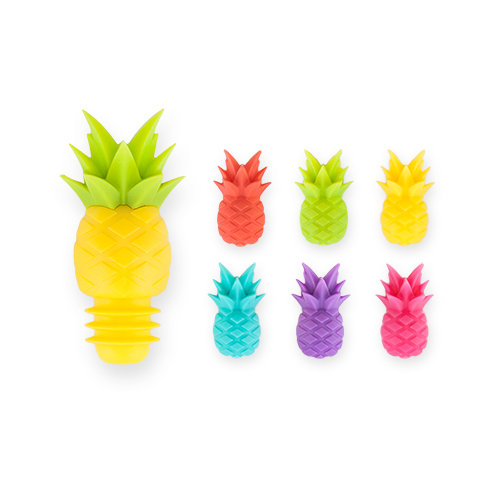 Tropic Silicone Wine Charms & Bottle Stopper