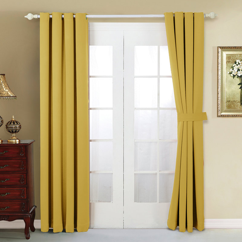 Solid Blackout Curtain Panel, Jo Joba Yellow, 54" W x 96" L