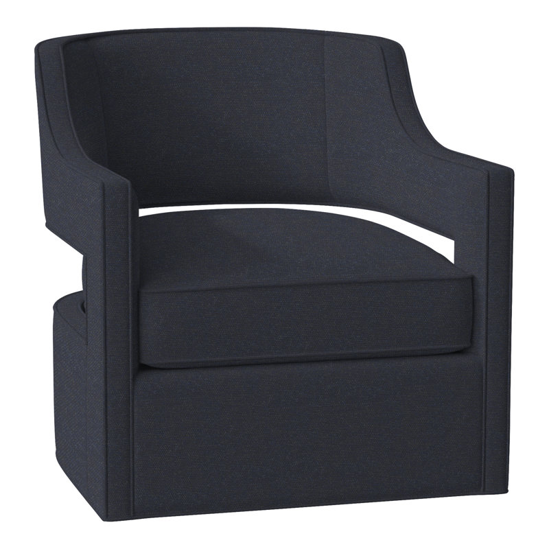 Phoebe Upholstered Swivel Armchair, Perigold Play Navy