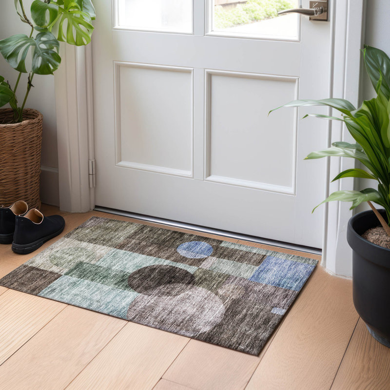 Tapis brun intérieur / extérieur lavable à la machine Chantille ACN1114, Rectangle 1'8" x 2'6"