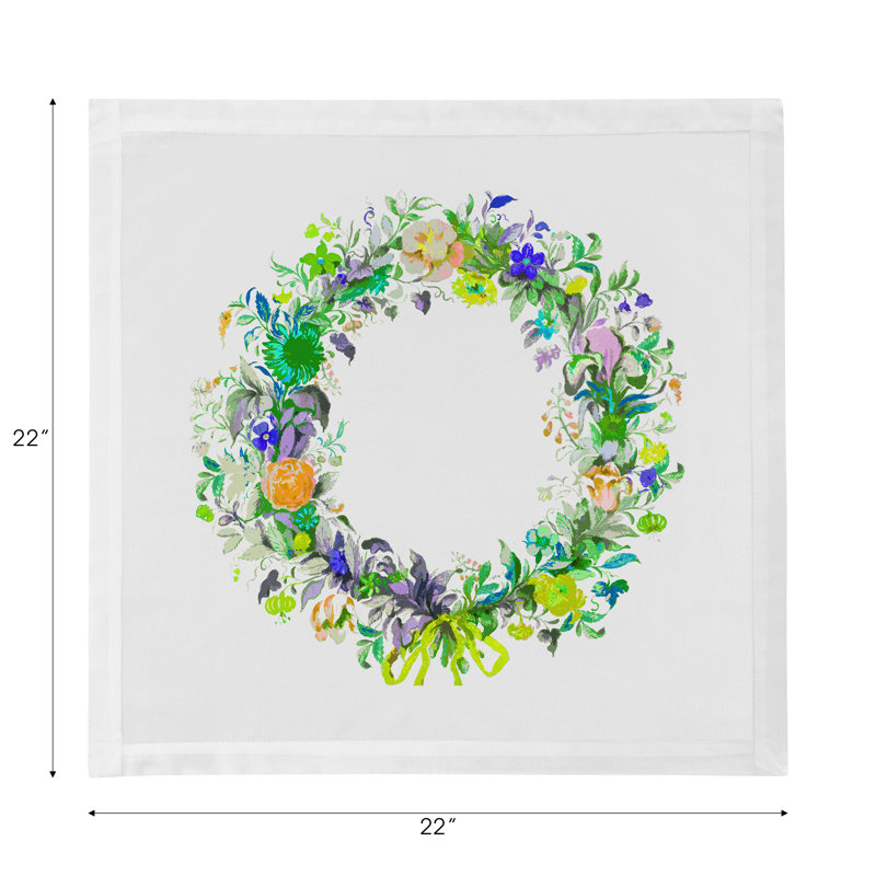 Cotton Blend Square Napkins, Green