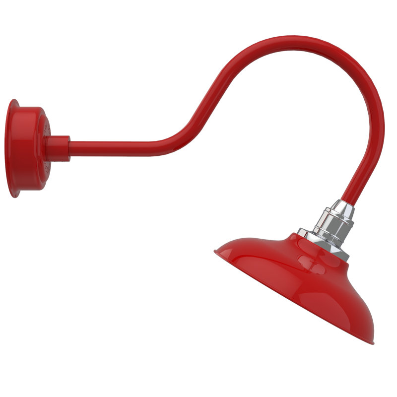 Luminaire de grange d’extérieur à del Ludwicka, H 8po x l 12 po x P 12 po, Rouge cerise