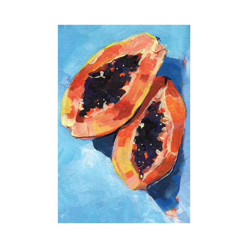 Bold Papaya I by Jennifer Paxton Parker - Wrapped Canvas Painting, 20.32 cm H x 30.48 cm W