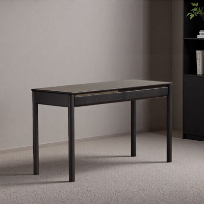 Black Large-capacity Double-drawer Writing Desk