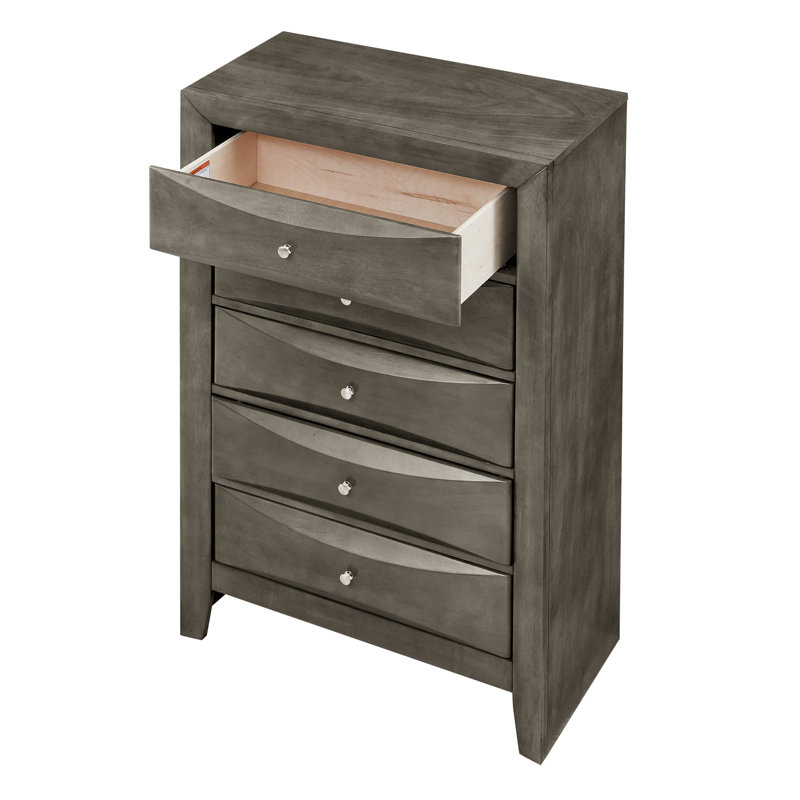 Champetre 32'' W 5 - Drawer Dresser, Gray